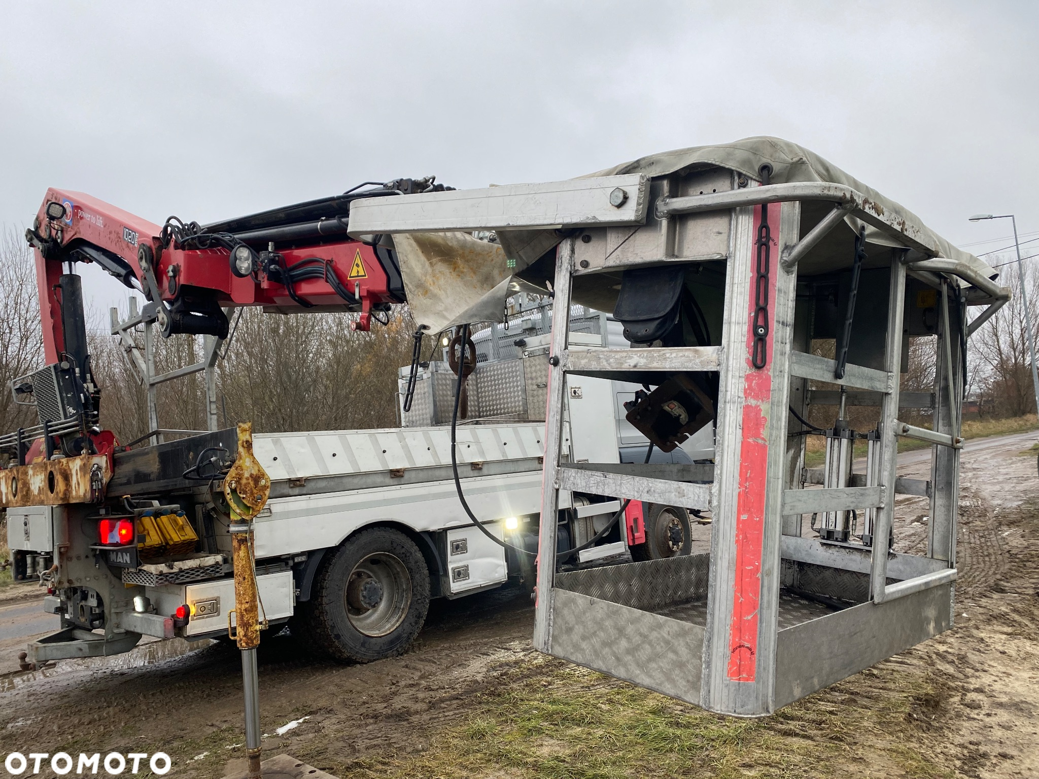 MAN TGM 15.290 4x4 Euro5 Energetyka HMF 1020 wciągarka podest osobowy - 13