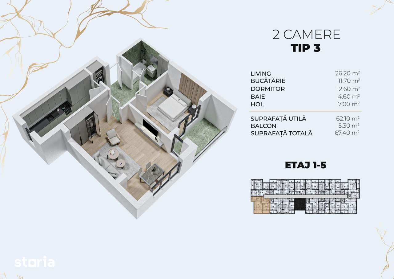 Apartament 2 camere | Decomandat | Popesti-Leordeni — fotografia 1