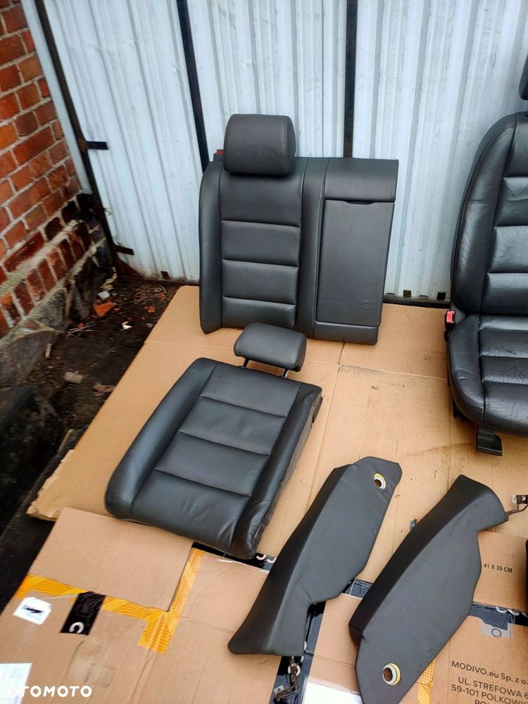 komplet foteli boczków audi a4 b6 skóra szare - 2