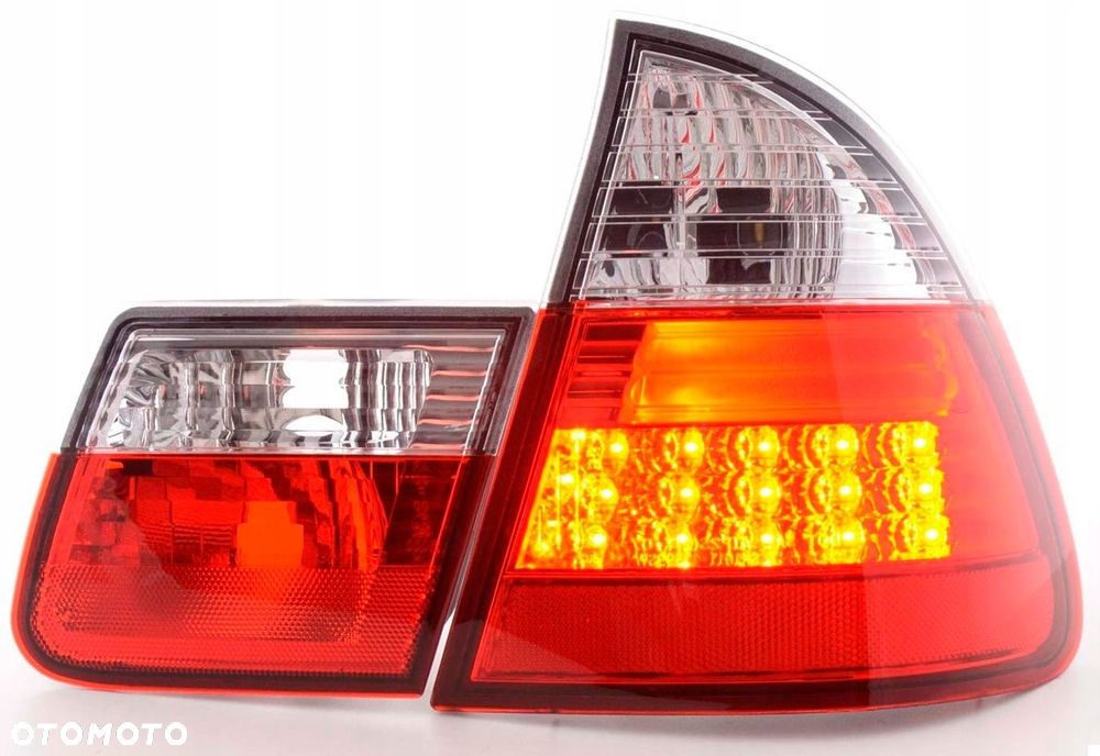 lampy tyl kpl 4szt led diodowe tuning red white bmw 3 e46 kombi turing - 4