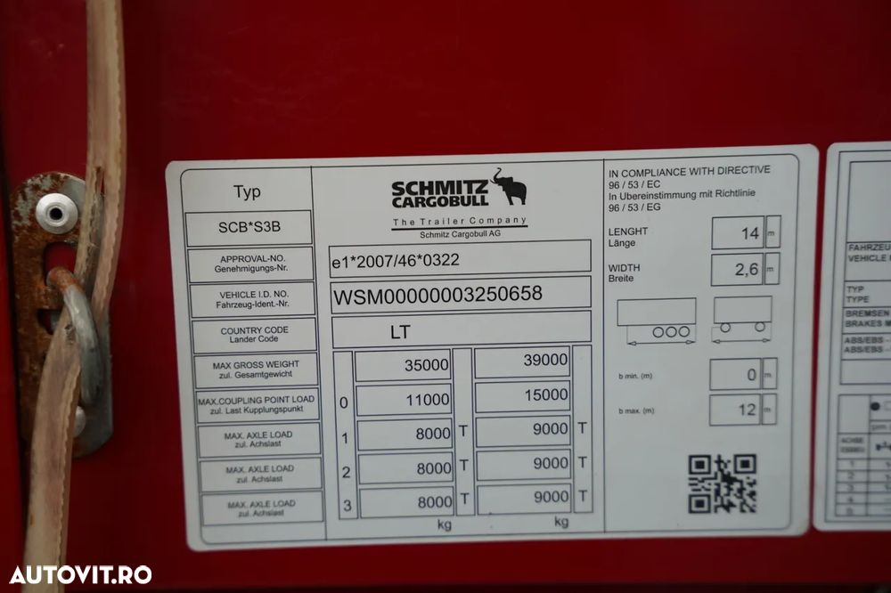 Schmitz Cargobull CORTINĂ / STANDARD / - 28