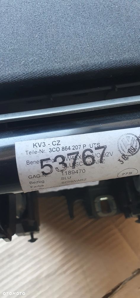 Tunel środkowy podłokietnik czarny VW Passat B7 3C0864207P - 9