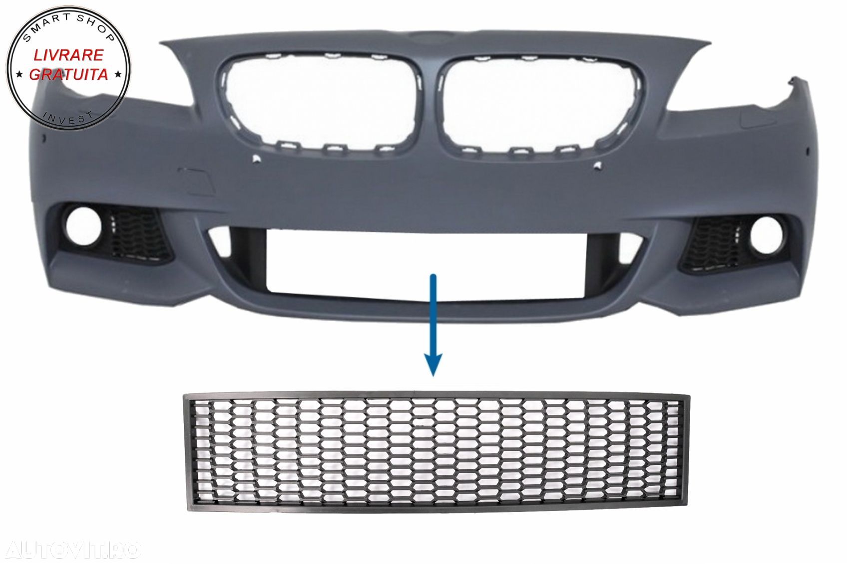 Grila central inferioara compatibila cu BMW Seria 5 F10 F11 M-Tech (2009-2017)- livrare gratuita - 1