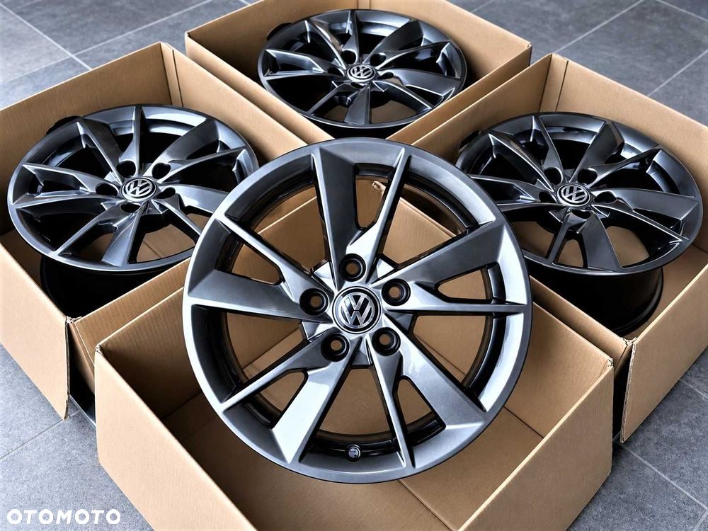 Alufelgi 16 5x112 VW Golf Passat Tiguan Jetta Touran Caddy T-Roc Nowe Chrom Shadow ! 611# - 2
