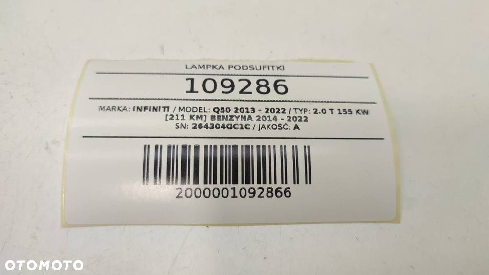 LAMPKA PODSUFITKI OŚWIETLENIE KABINY INFINITI Q50 - 5