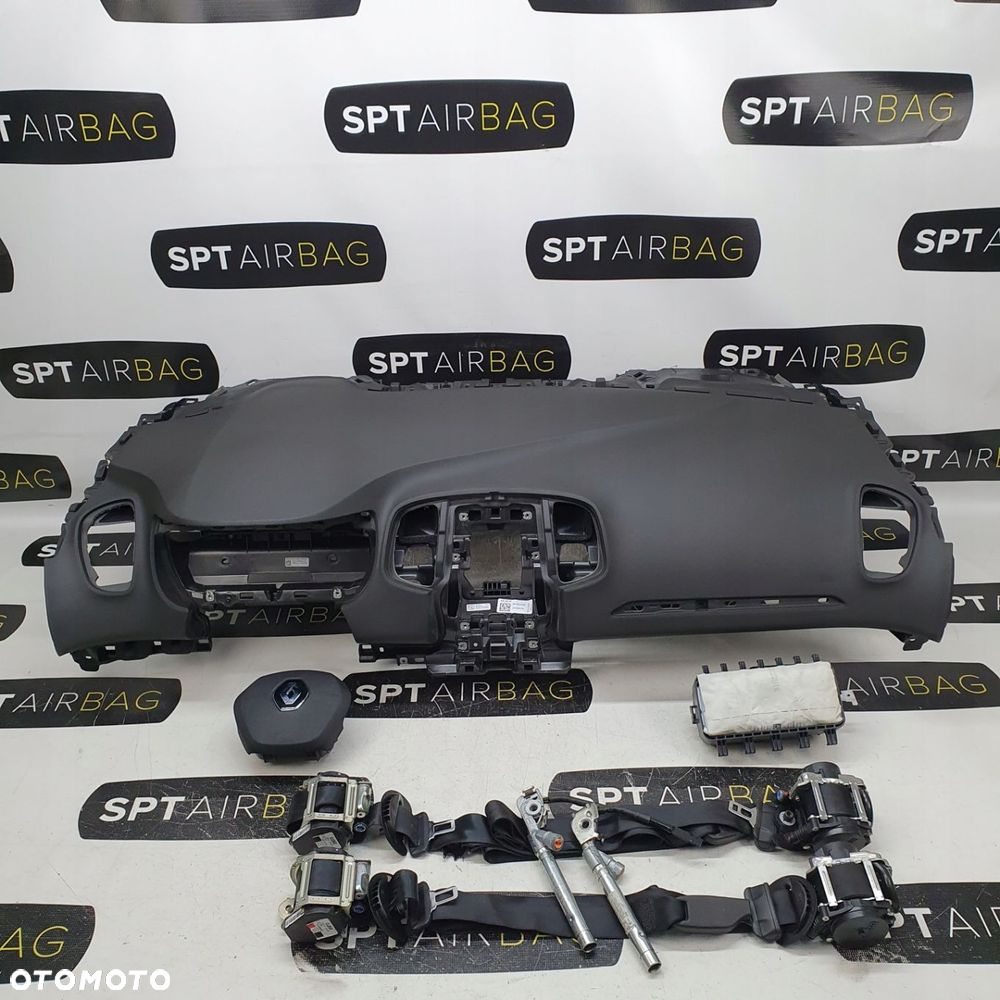 RENAULT SCENIC IV 4 DESKA ROZDZIELCZA GUMOWA KLUCZ KONSOLA KOKPIT PULPIT PODUSZKI AIRBAG AIR BAG PASY KIT SET - 1