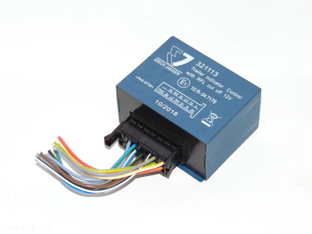 Moduł przekaźnik sterownik świateł haka holowniczego przyczepy 321113 10R-047176 Erich Jaeger Trailer Control VW Volkswagen Skoda Seat Audi Mercedes Volvo Opel Ford Toyota - 1