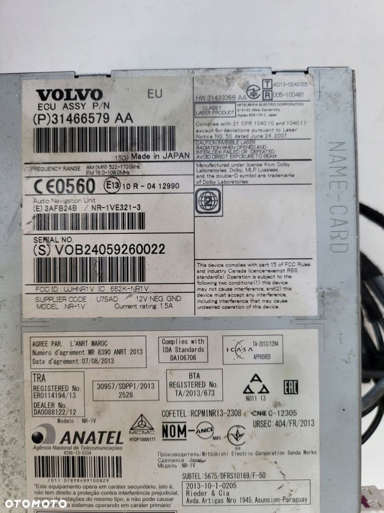 radio navi volvo s80 v70 v60 v40 31466579aa europa - 2