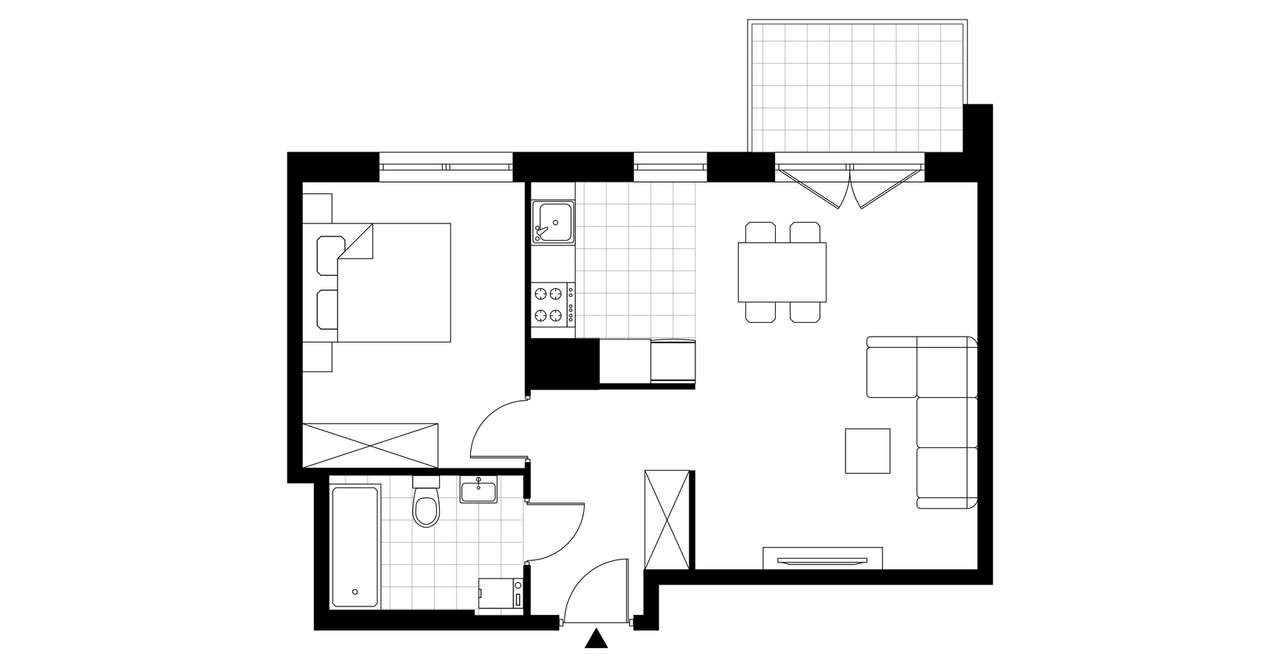 2-pokojowe mieszkanie 46m2 + balkon Bezpośrednio - Pełny obrazek: 3/18