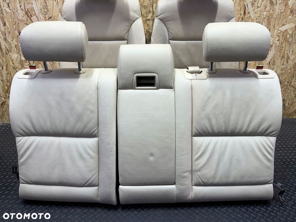 komplet fotele kanapa boczki tapicerka kremowa skÓra europa bmw e61 lift - 11