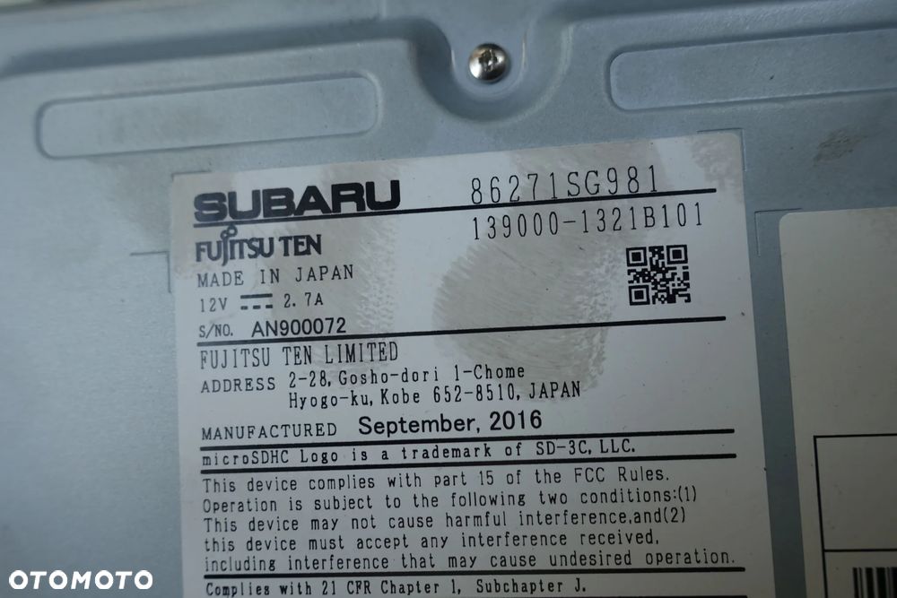 RADIO NAWIGACJA SUBARU FORESTER IV 16r. - 5