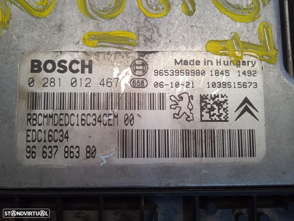 CENTRALINA MOTOR UCE PEUGEOT 207 2018 - 2