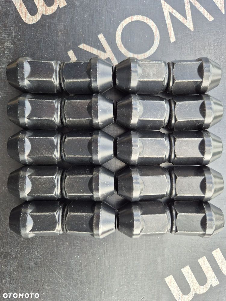 Nakrętki kół M12 x 1,5 / klucz 21mm stożkowe - Czarne / Nowe - 2