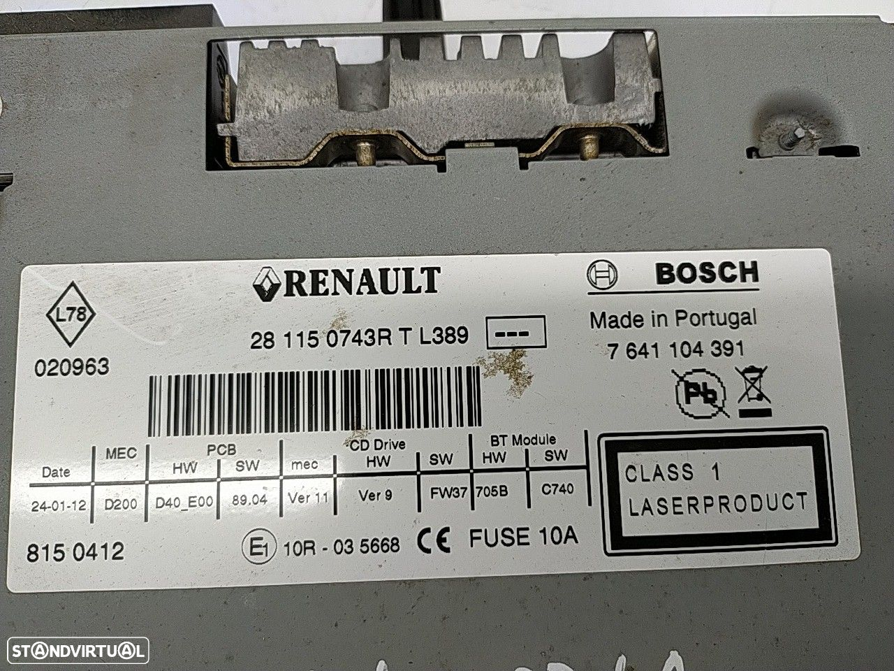 Auto Radio Cd Renault Megane Iii Grandtour (Kz0/1) - 4