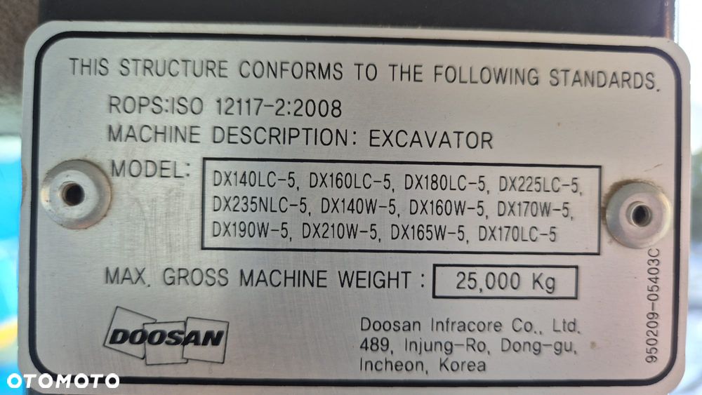 Doosan DX 140  LC - 5  KOPARKA GĄSIENICOWA GRUDZIEŃ 2020 rok - 28
