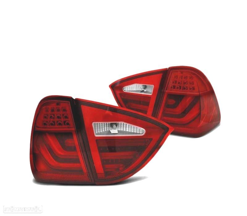 FAROLINS TRASEIROS LED BMW E91 TOURING 05-08 VERMELHO LED BAR - 2