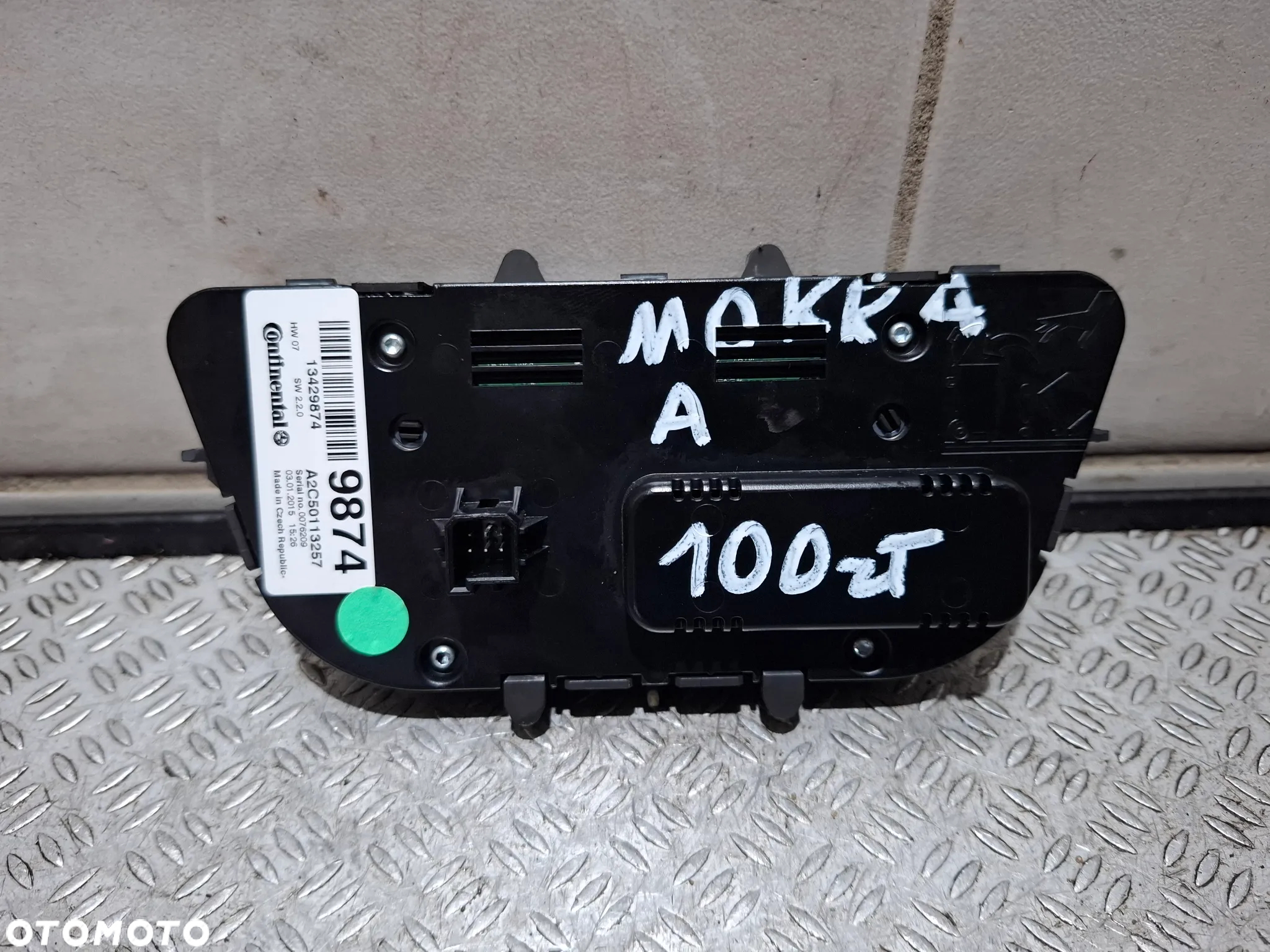 Panel sterowania klimatyzacji Opel Mokka A nr 13429874 - 2
