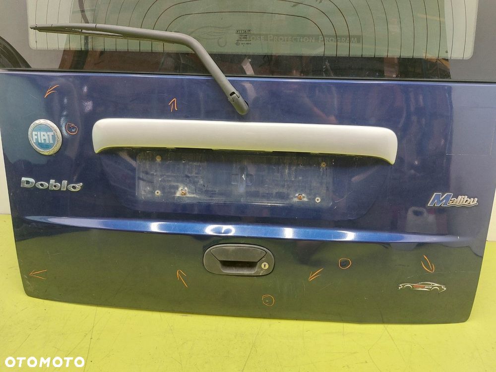 Klapa tył tylna BAGAŻNIKA SZYBA FIAT DOBLO I 2000-2004 PRZED LIFT NIEBIESKI - 4
