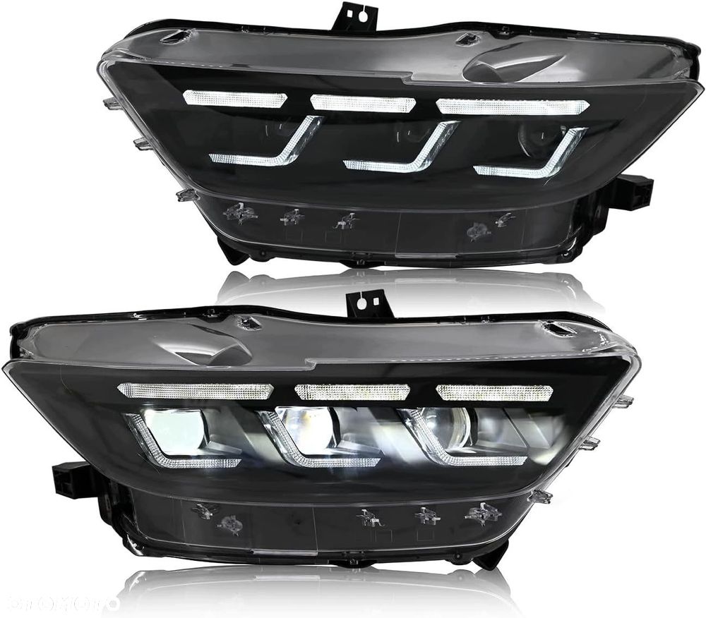 Reflektory Lampy kpl Full Led Neon Tuning Black Ford Mustang VI 6 2015-2018 - 1