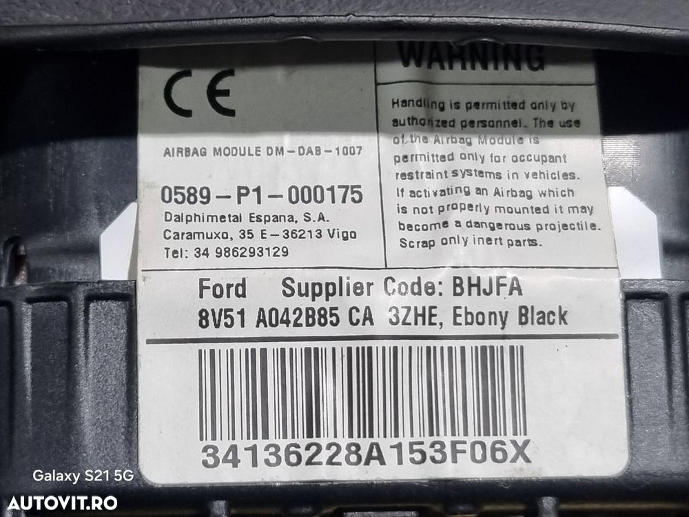 Airbag volan Ford EcoSport II 2013 - 2017 (1433) 0589p1000175 - 3
