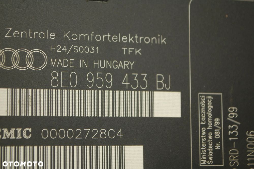 MODUŁ KOMFORTU 8E0959433BJ AUDI A4 B7 B6 - 3