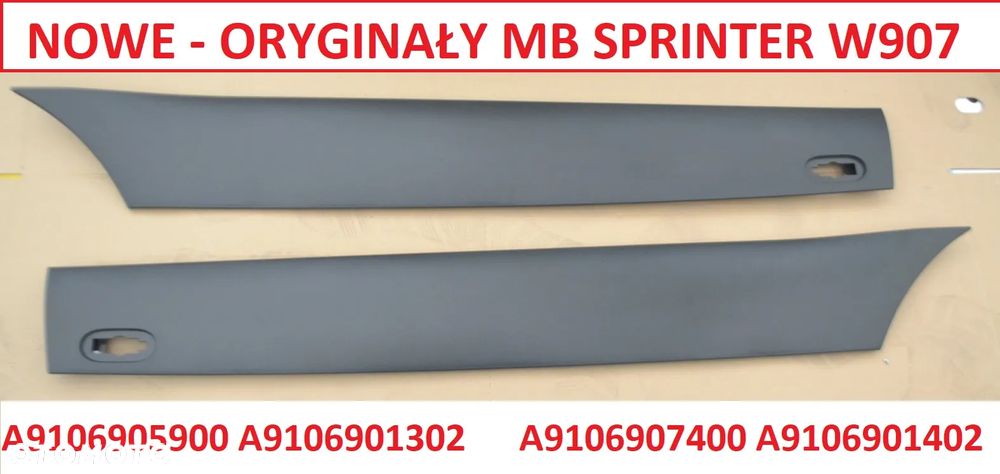MERCEDES SPRINTER W907 W910 listwa listwy boczne karoserii karoseryjna A9106905900 A9106907400 - 1