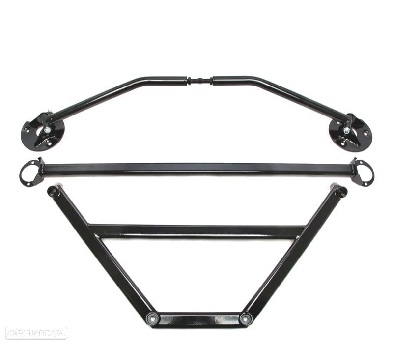 KIT BARRAS ANTI-APROXIMAÇÃO AJUSTÁVEIS BMW E30 82-94 PRETO - 1