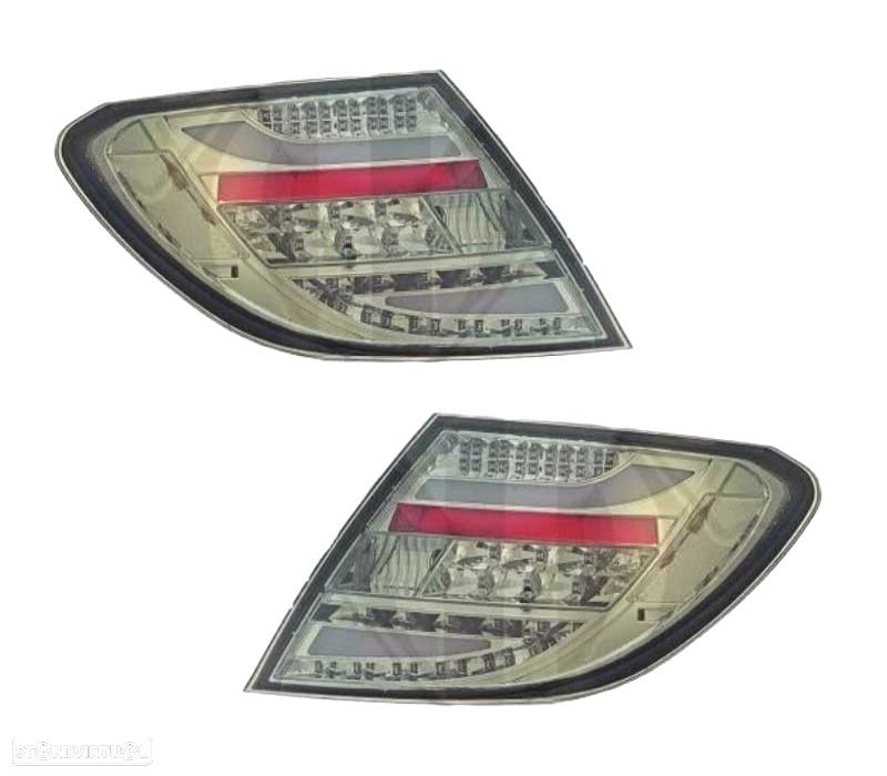 PILOTOS MERCEDES CLASSE C W204 07-11 LED FUNDO CROMADO ESCURECIDO - 1