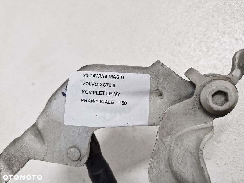 VOLVO XC70 II ZAWIAS MASKI LEWY PRAWY BIAŁY - 6