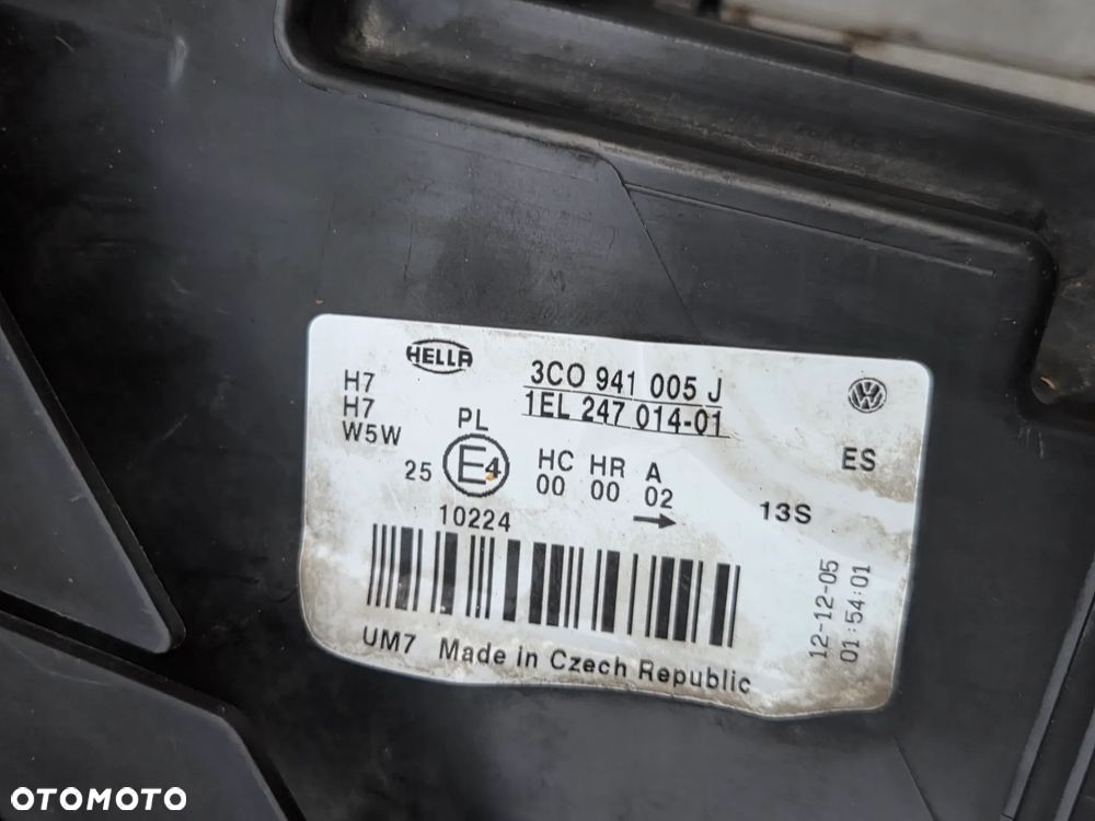 VW PASSAT B6 LAMPA PRZÓD PRZEDNIA LEWA ZWYKŁA EUROPA 3C0941005J - 3