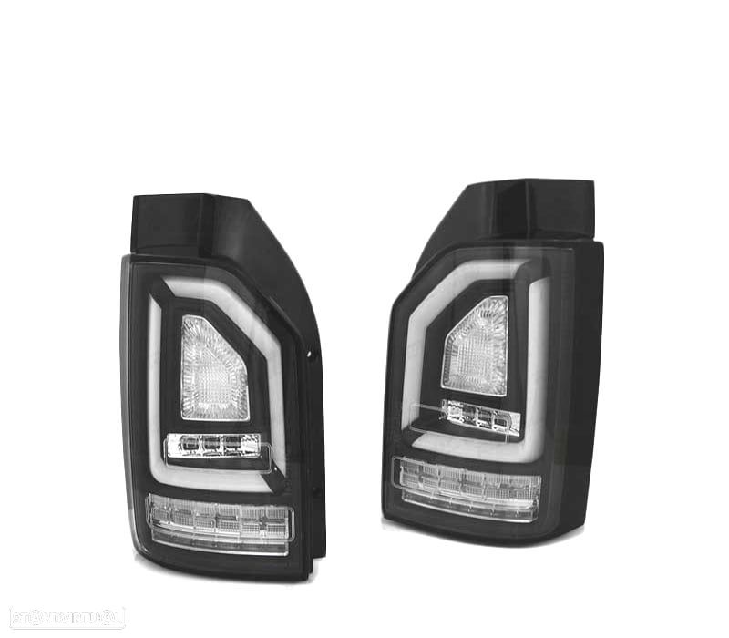 FAROLINS TRASEIROS LED DINÂMICO VOLKSWAGEN VW T6 15-19 PRETO COM PISCAS LAMPADA OEM - 2