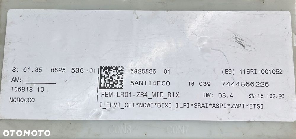 M25 BMW 2 F22 MODUŁ STEROWNIK BCM FEM 6825536 - 14