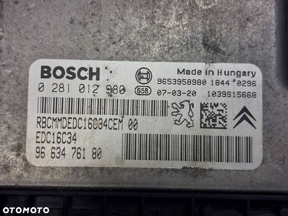 ZESTAW STARTOWY C4 PICASSO I 1.6 HDI 0281012980 9653958980 9661708080 - 2