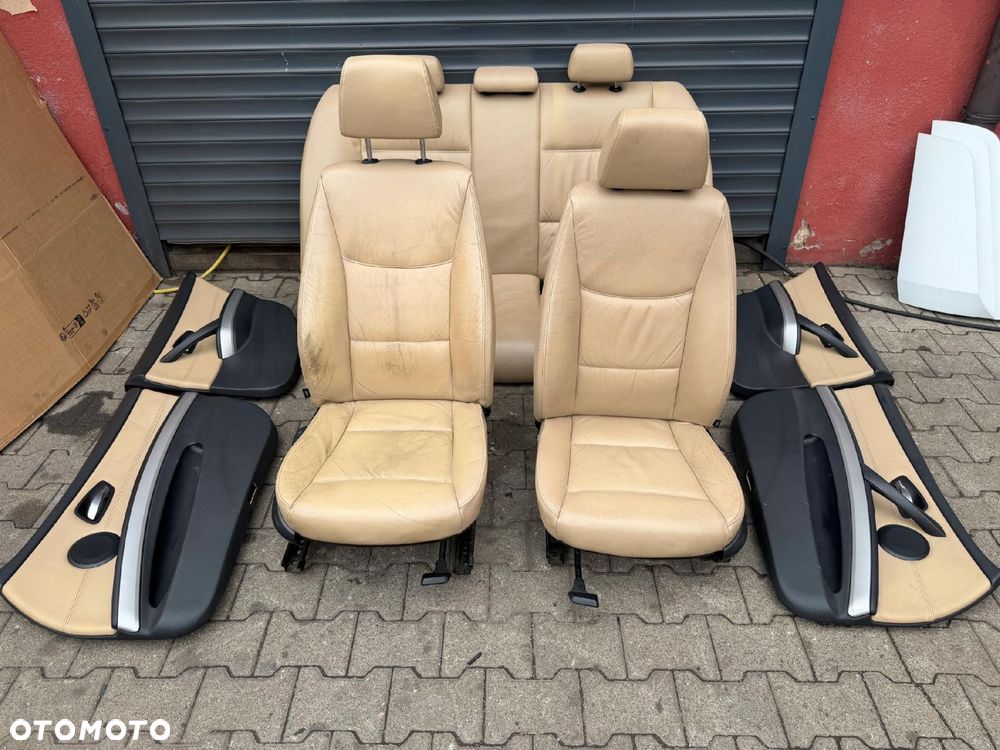 BMW E90 FOTELE KANAPA BOCZKI KOMPLET UK skóra - 1