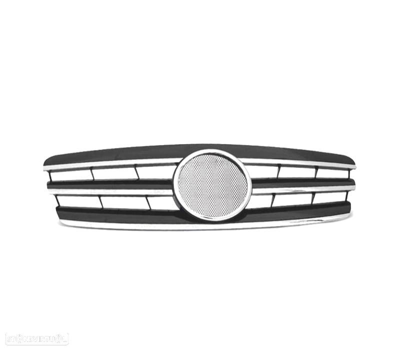 GRELHA MERCEDES C W203 00-07 SPORTLOOK CROMADA PRETA - 3