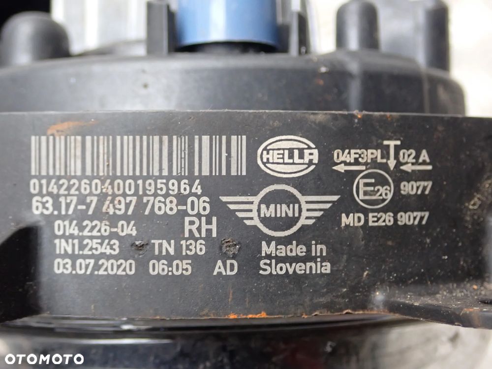 HALOGEN LEWY/ PRAWY PRZÓD MINI COOPER  6317-7497 76706 / 6317-7497 76806 - 10