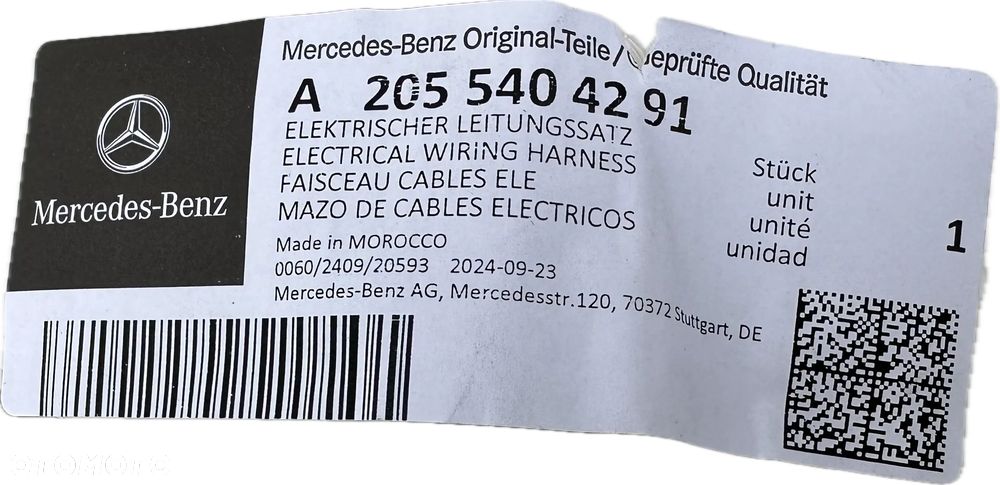 WIAZKA CZUJNIKOW PTS PDC MERCEDES C W205 2055404291 ORYGINAL NOWE - 5