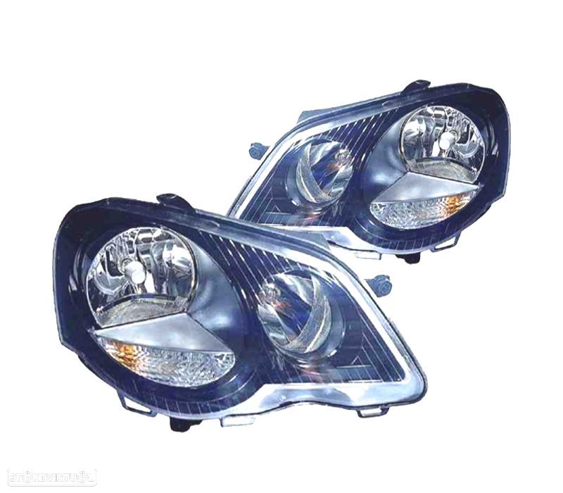 FAROIS VOLKSWAGEN VW POLO VI 05-09 PRETO - 1