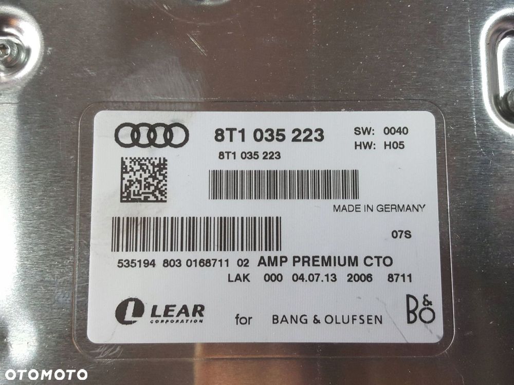 AUDI A4 B8 LIFT 11-15r WZMACNIACZ RADIA AUDIO 8T1035223 - 2
