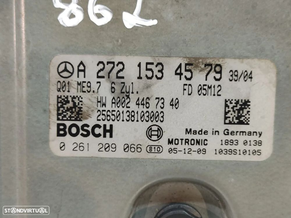 CENTRALINA ECU MOTOR MERCEDES BENZ CLASS SLK R171 280 3.0i V6 24V 231CV M272942 272942 A2721534579 2721534579 0261209066 - 5