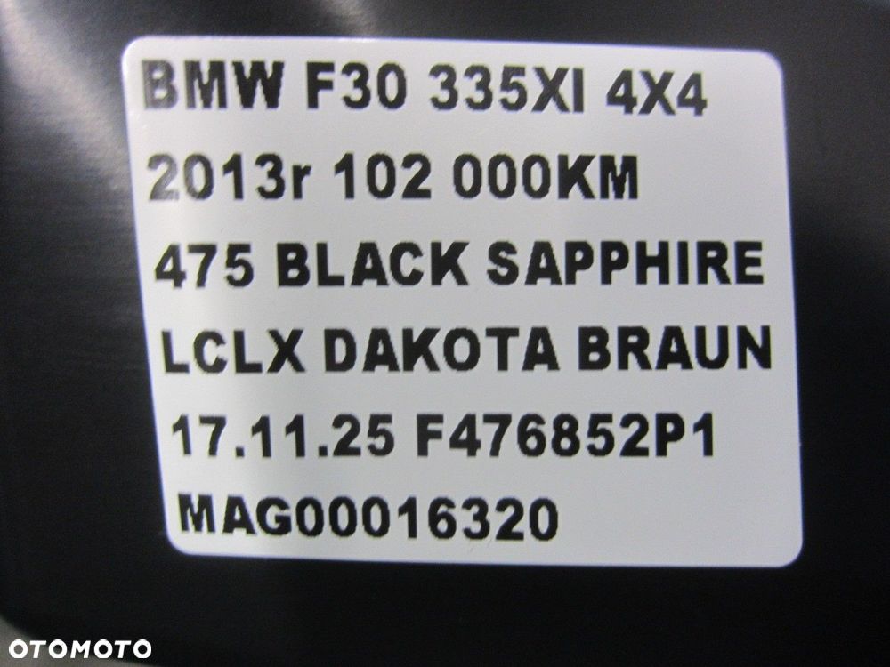 BMW 3 F30 KANAŁ WLOT KIEROWNICA POWIETRZA LEWY TUNEL 51747255417 7255417 - 8