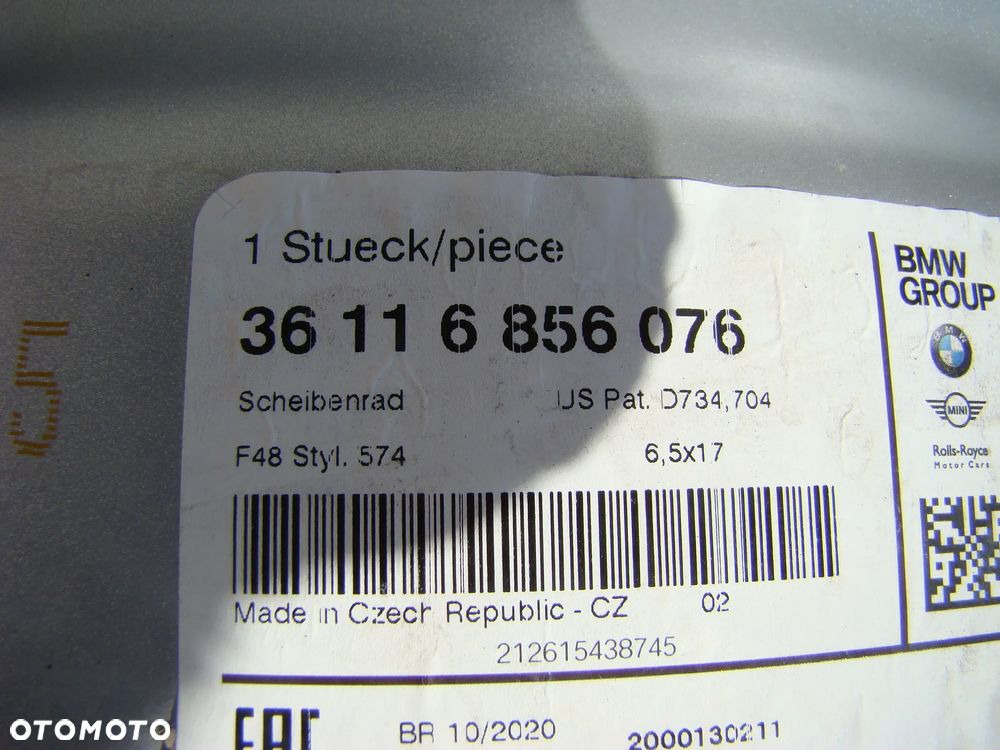 a137 5x112 BMW X1 F48 F49 U11 U12 X2 F39 F40 F44 F45 F46 U06 6,5jx17 czujniki - 9