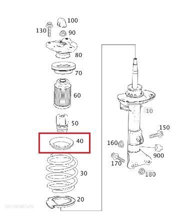 MERCEDES W204 C207 W212 Podkladka sprezyny gorna - 2
