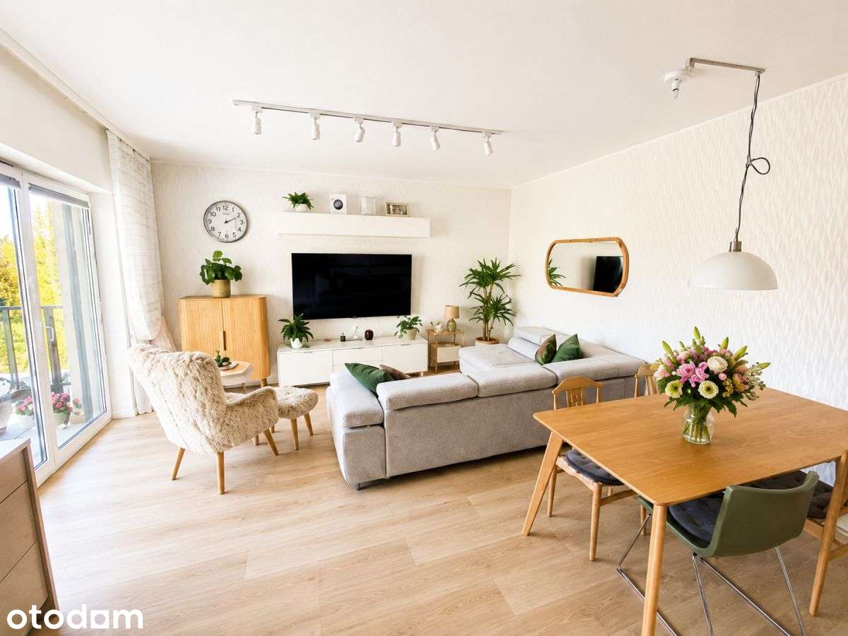 Nowoczesne 4 pokoje z balkonem i 2 łazienkami