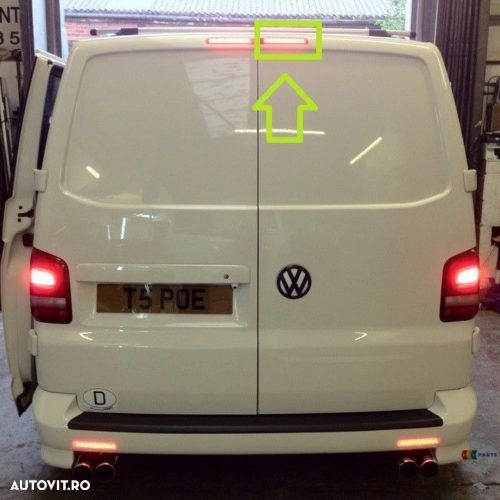 Stop frana suplimentar VW Transporter/Multivan (T5), 04.2003-2015, VW Transporter/Multivan (T6), 04.2015-2020 pentru modele cu 2 usi spate, partea Dreapta, TYC 15-0369-00-9, LED; de deasupra usii - 2