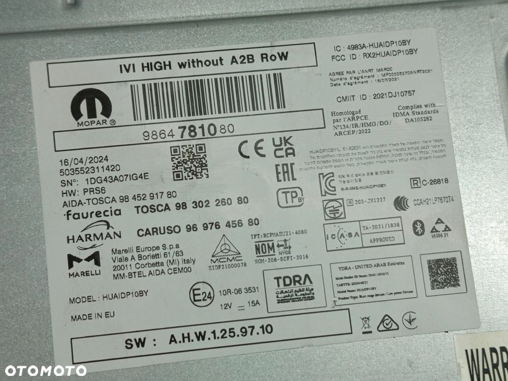 RADIO NAWIGACJIA STEROWNIK OPEL CORSA F 9864781080 PEUGEOT 2008 II - 5