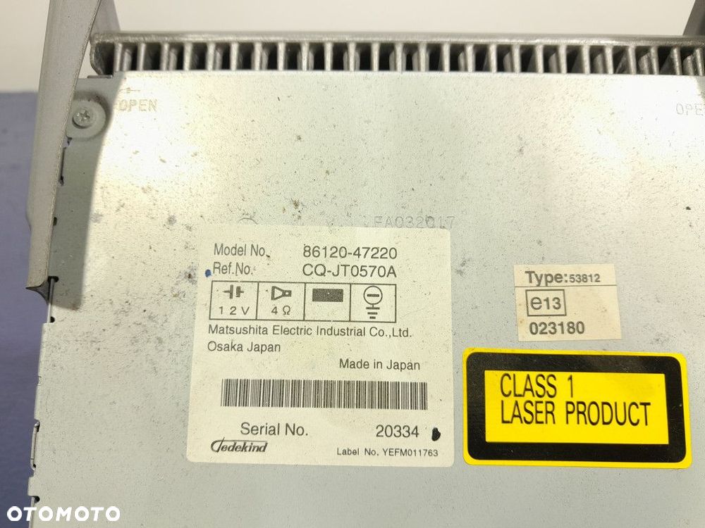 TOYOTA PRIUS II 03- RADIO ODTWARZACZ CD 86120-47220 - 6