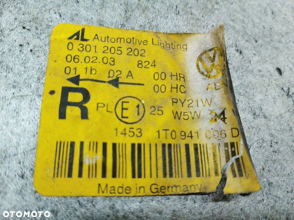 LAMPA PRZÓD PRAWA VW TOURAN I 1T0941006D 0301205202 - 1