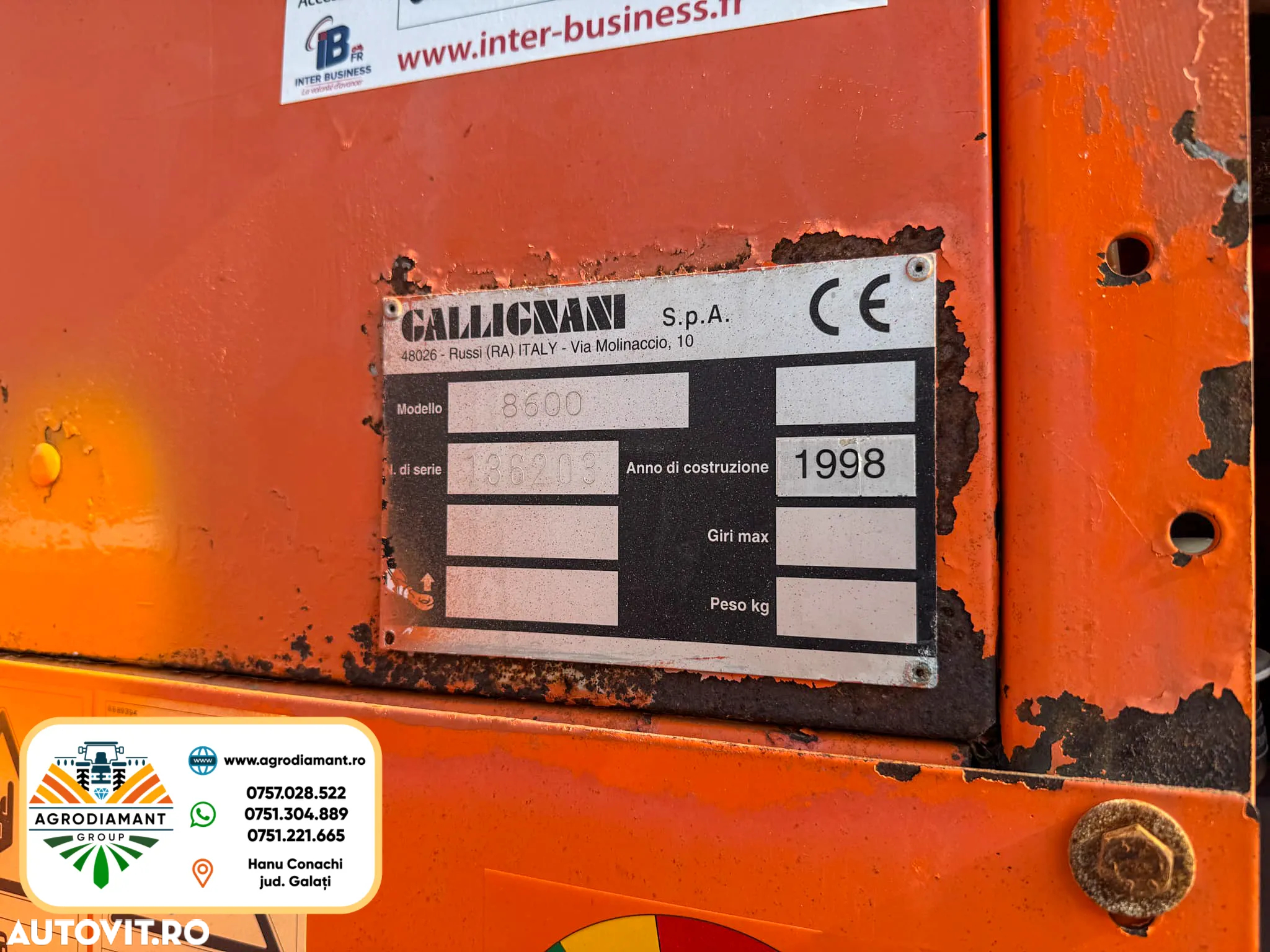 Alta GALLIGNANI 8600 pe curele / 70CP - 18
