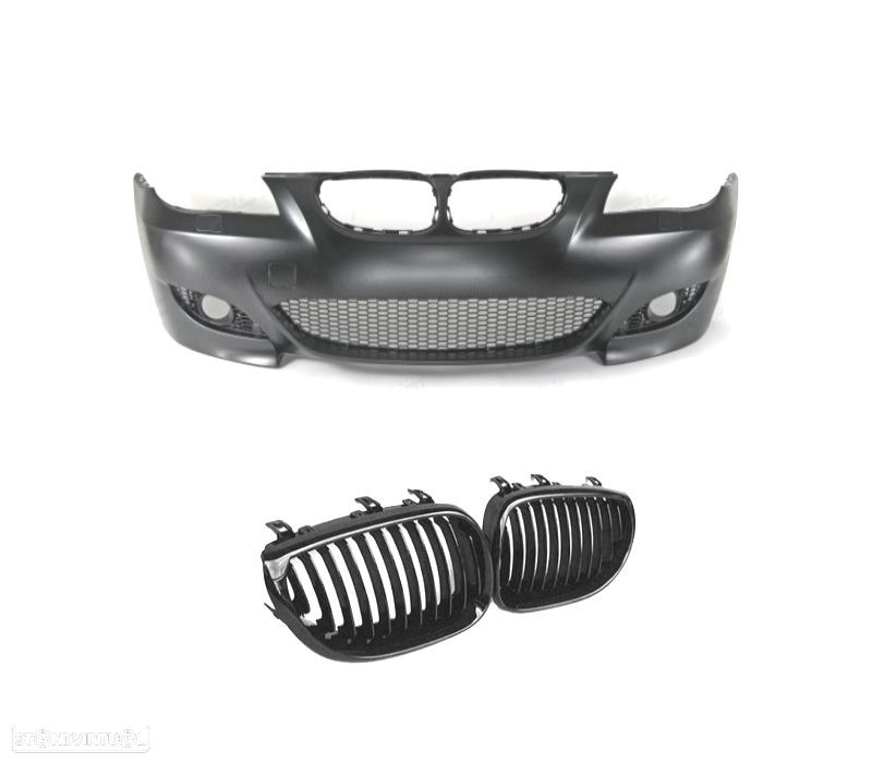 PARA-CHOQUES + GRELHA BMW E60 03-07 LOOK M5 PRETO BRILHANTE SRA - 2